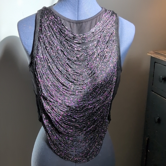 SHEIN Gray Asymmetrical Embellished Sleeveless Tank Top - Picture 2 of 6